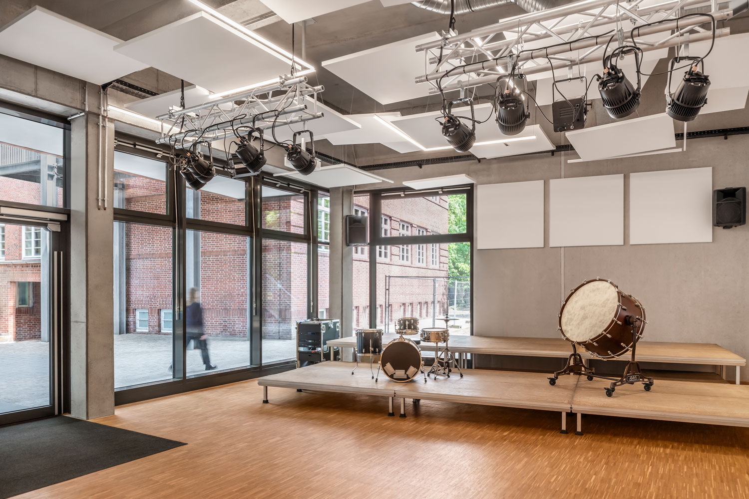 Blick aus dem Musikraum des Erweiterungsneubaus des Alten Gymnasium Oldenburg